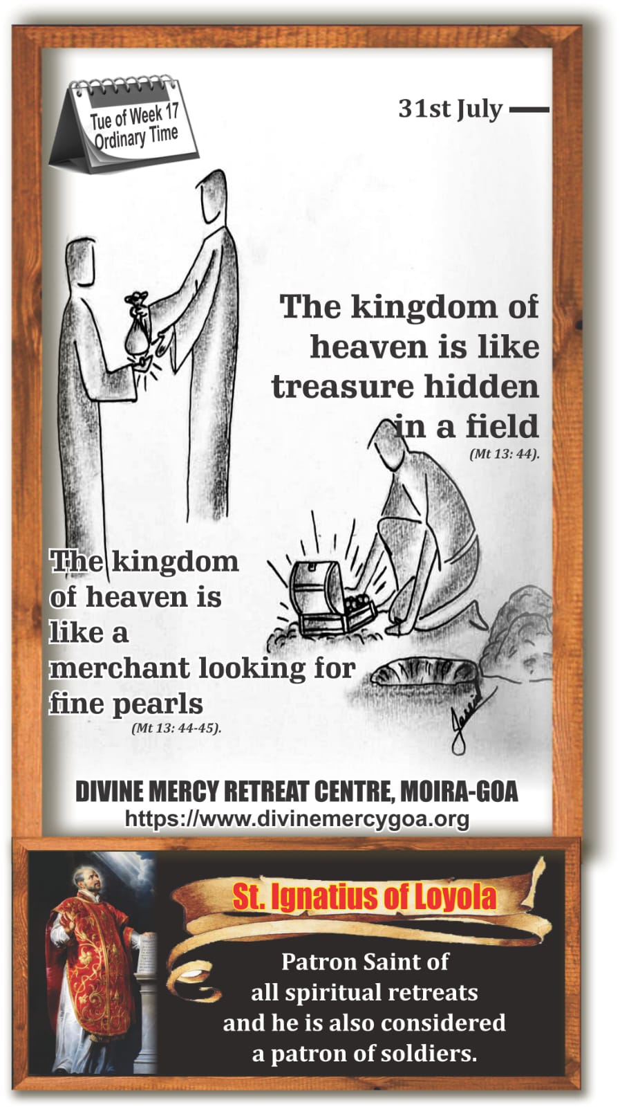 Scripture for the day – 31st July