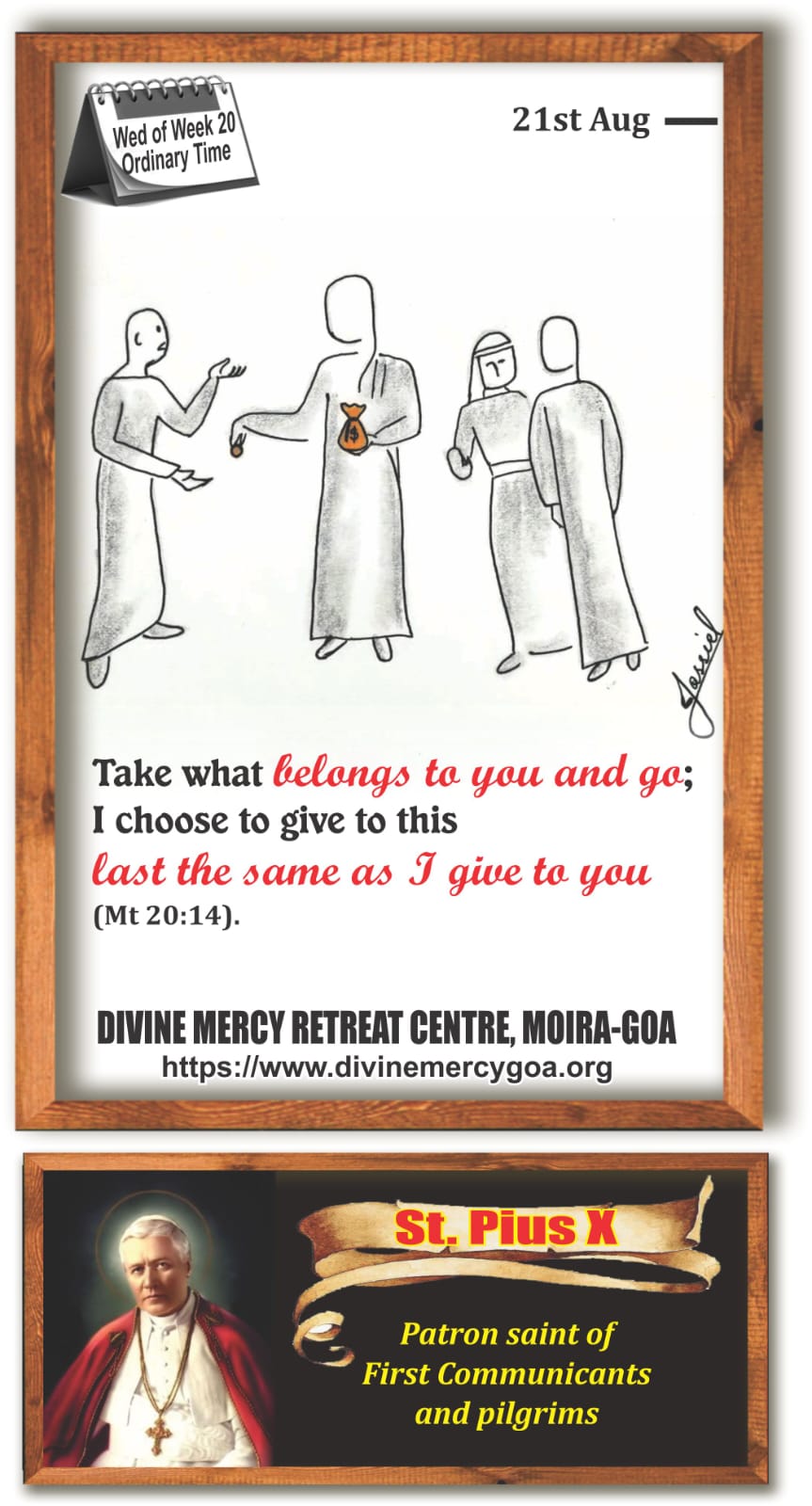 Scripture for the day – 21st August