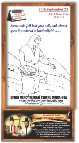 Scripture for the Day - 20th September 2025